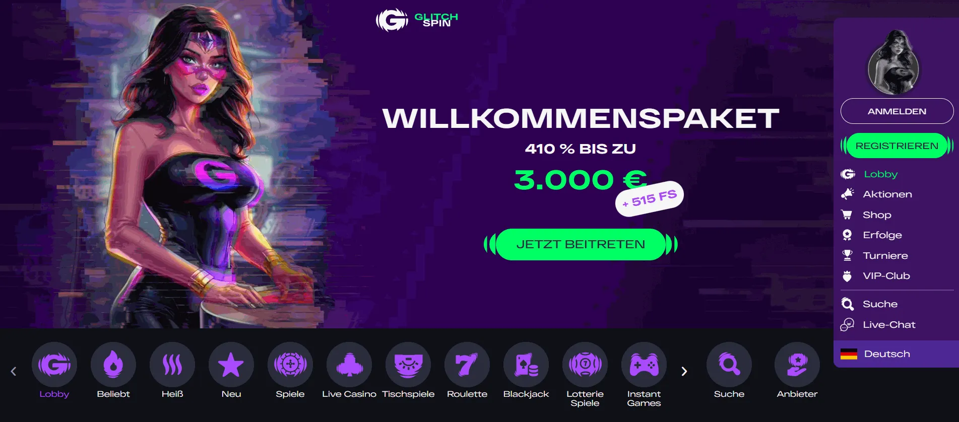glitch-spin-casino-startseite Glitch Spin Casino Mindesteinzahlung